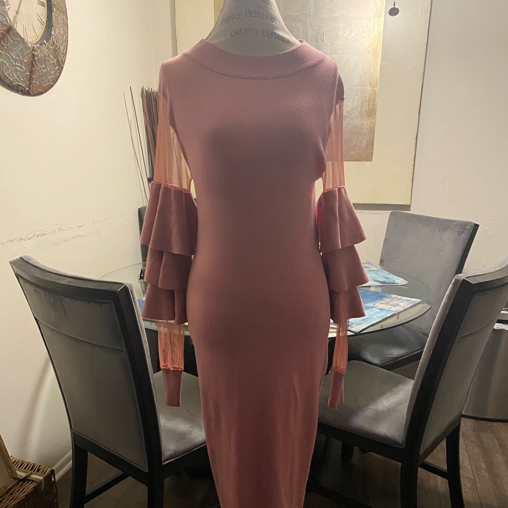 Pink long sleeve dress